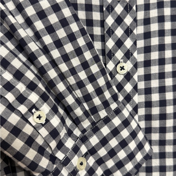 Talbots Women's 1X Black White Gingham Button Down Shirt 23x27 Long Sleeve - Picture 6 of 10